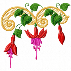 Flowers And Tree Embroidery Design 10